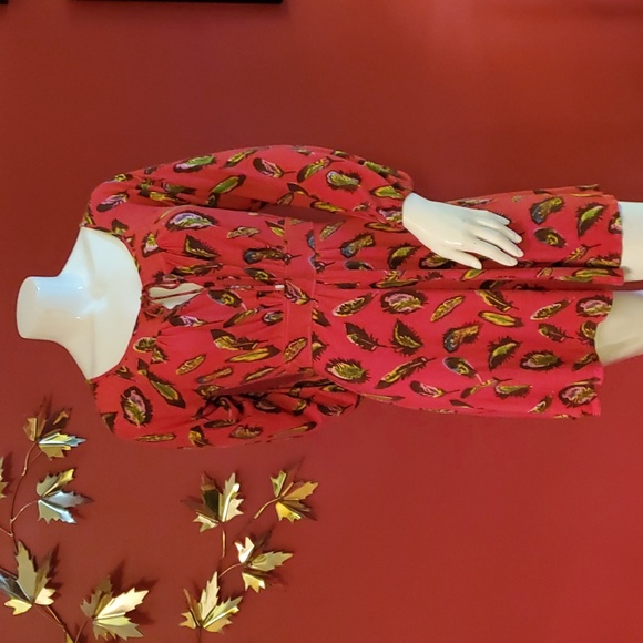 From England: Ruby Rocks Dress Feather Motif Size S - Picture 1 of 11